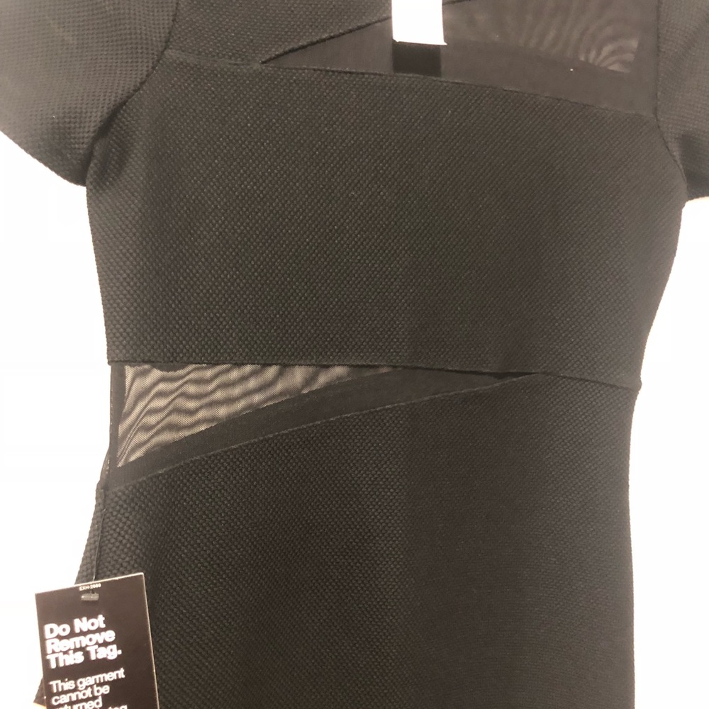 Express Fitted back mini dress with mesh detail